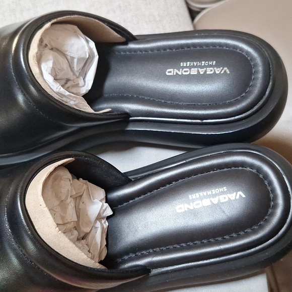 Black Leather Slides - Picture 6 of 8